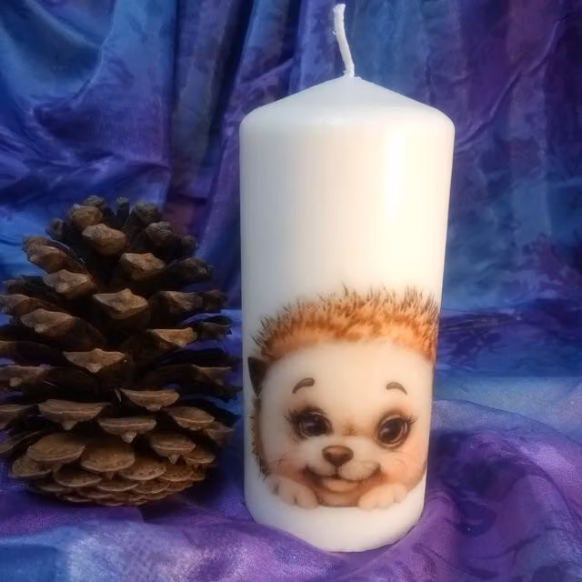 Viki Just Cute Pillar Candle, White, Pack of 3