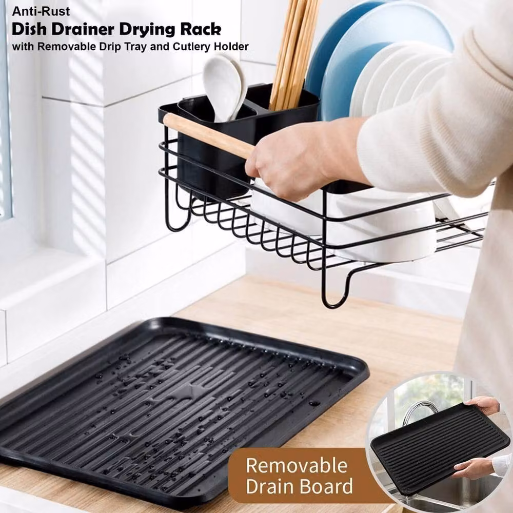 SPETLEK 1 Tier Dish Drainer Rack in Black – 4