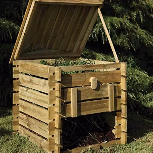 Forest Garden Pressure Treated Wooden Beehive Compost Bin, Brown, W: 81.25 cm, D: 76.2 cm, H: 85.5 cm – 1