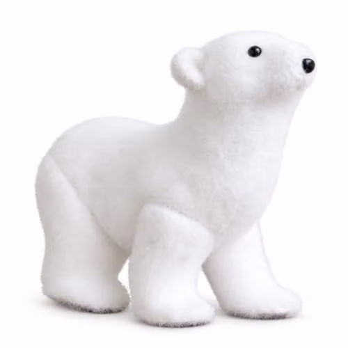 Samuel Alexander White Flocked Polar Bear Christmas Decoration, Height: 30 cm – 2
