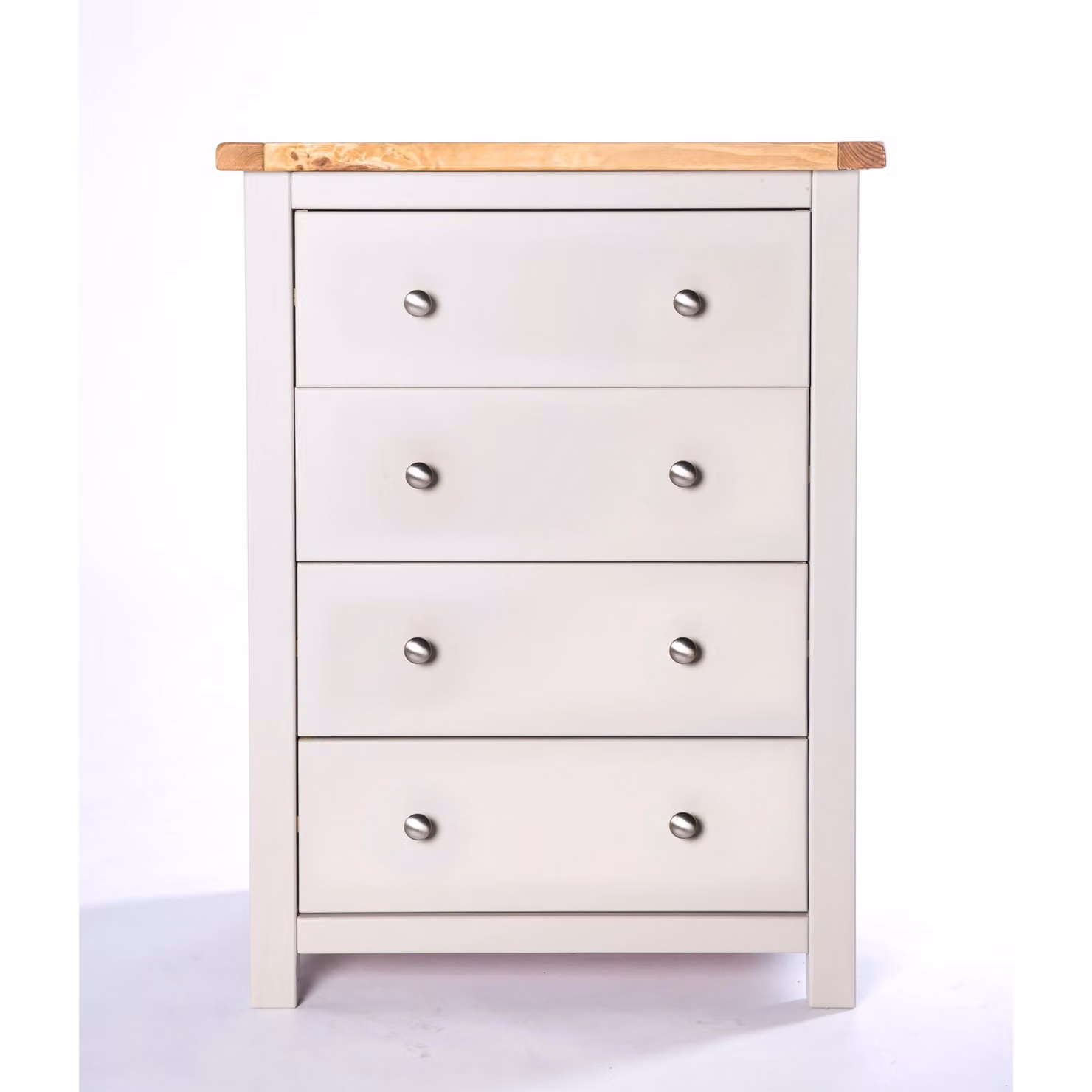 Cabinet Bits Argenta 4 Drawer Chest of Drawers in Light Grey with Chrome Knobs – 2