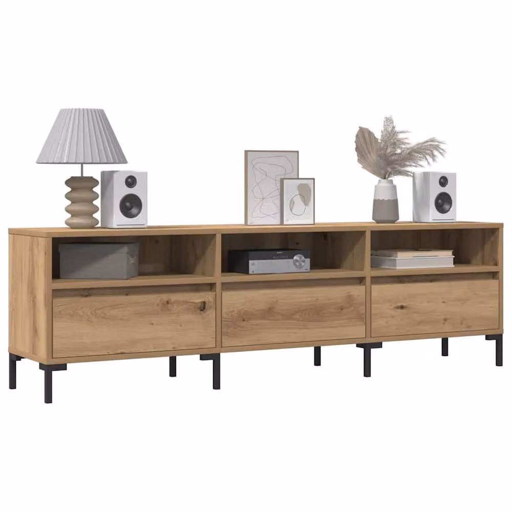 Berkfield Home Artisan Oak TV Cabinet in Brown, W: 150 cm, D: 30 cm, H: 44.5 cm – 2