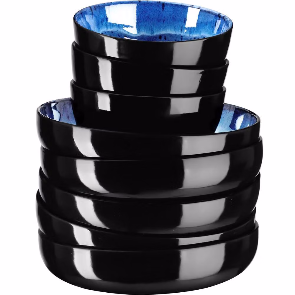 tectake Mare Glazed Stoneware Dinner Set for 6 People, Blue – 9