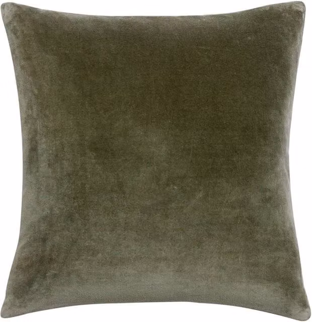Christy Jaipur Luxury Square Velvet Cushion in Green, 45 x 45 cm
