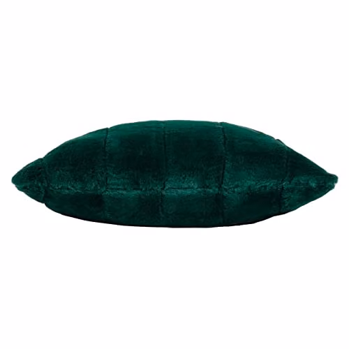 Paoletti Empress Faux Fur Velvet Decorative Square Cushion, Green, W/D/H: 55 x 55 x 55 cm – 2