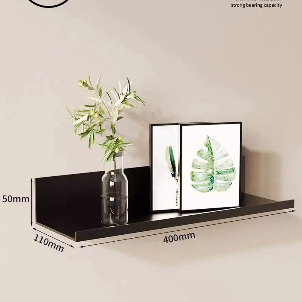 FORGEVIO Black Matt Metal Wall Mounted Floating Storage Shelf – 2