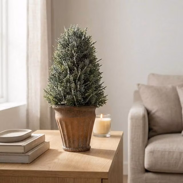 Madison & Mayfair Green Artificial Cypress Tree in Decorative Pot, Height: 29.2 cm – 2