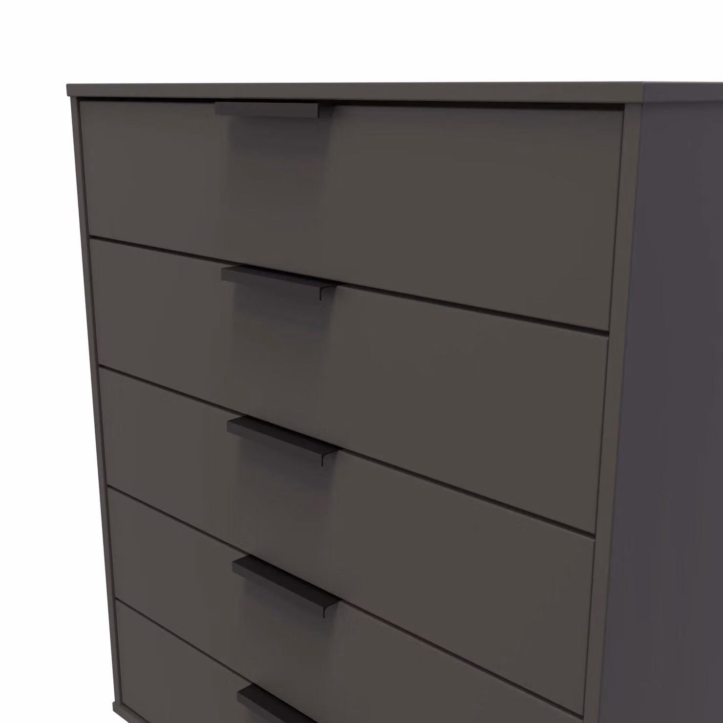 Ready Assembled 2 U Fuji 5 Drawer Chest in Dark Grey – 3