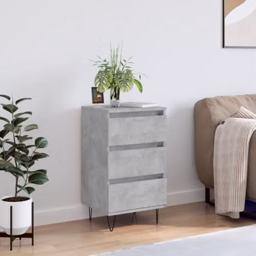 vidaXL Modern Sideboard in Concrete Grey, Engineered Wood, W/D/H: 40 x 35 x 70 cm – 2