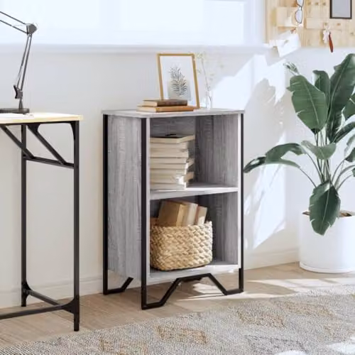 vidaXL Modern Grey Bookcase with Back Panel, W/D/H: 50 x 31 x 74.5 cm – 2