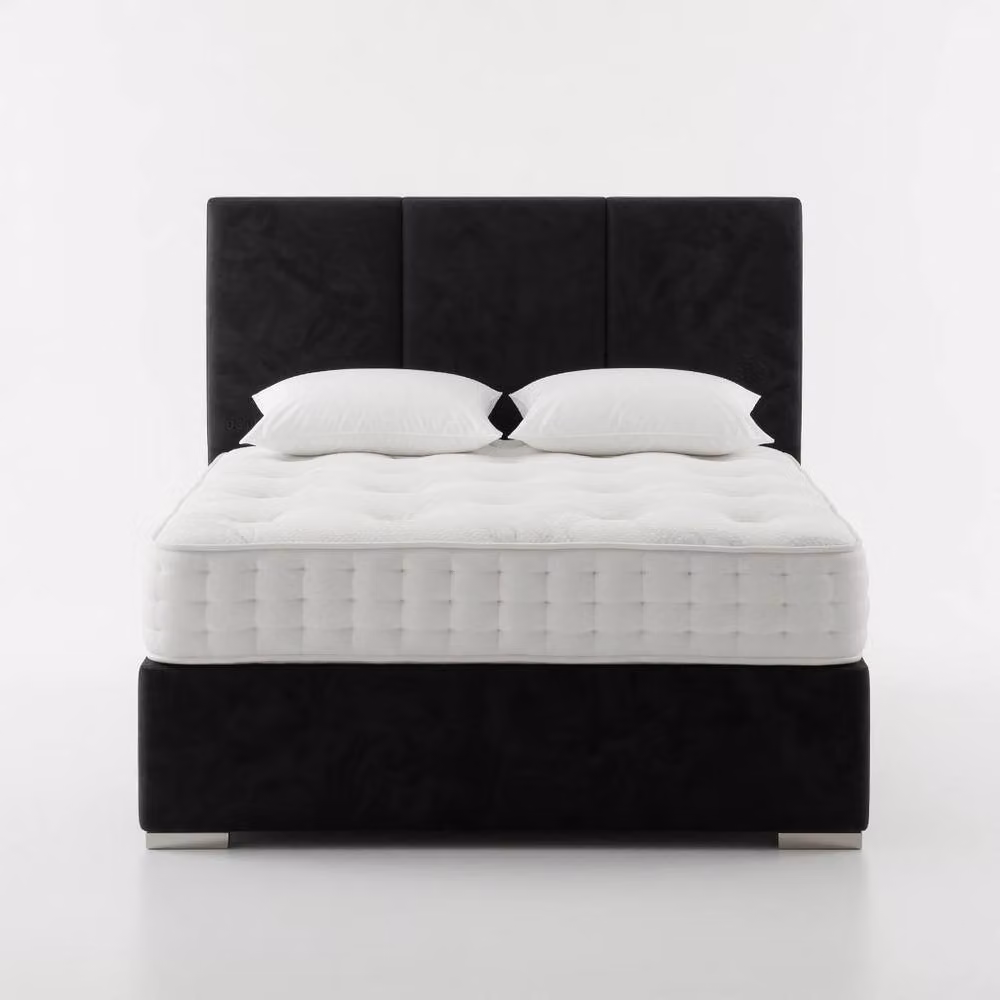 DS Living Whitehall Modern Upholstered Velvet Divan Bed Frame with Drawers, Black, W/D/H: 90 x 190 cm – 2