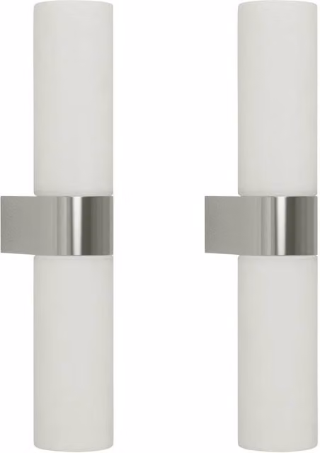 First Choice Lighting Koto Set of 2 Chrome and White Opal Glass IP44 Bathroom Twin Wall Lights – 1