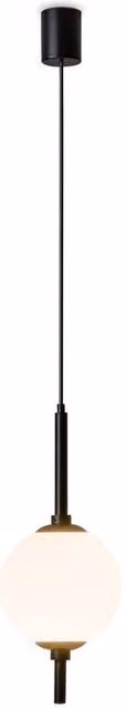 Netlighting The Sixth Sense Modern Globe Pendant Light with White Shade and Black Metal, 500lm, 3000K Warm White LED