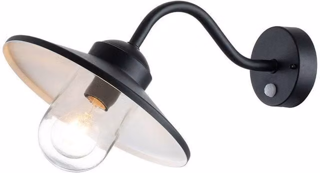 Netlighting Klampenborg Outdoor Dome Wall Lamp in Black with Motion Sensor and IP44 Rating