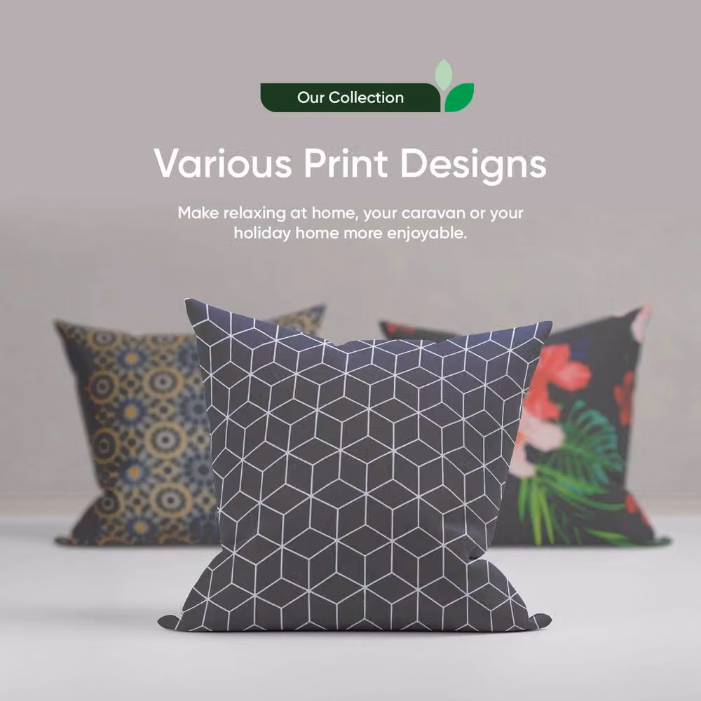 Gardenwize Pack of 2 Blue Square Outdoor Scatter Cushions with Removable Washable Covers – 7