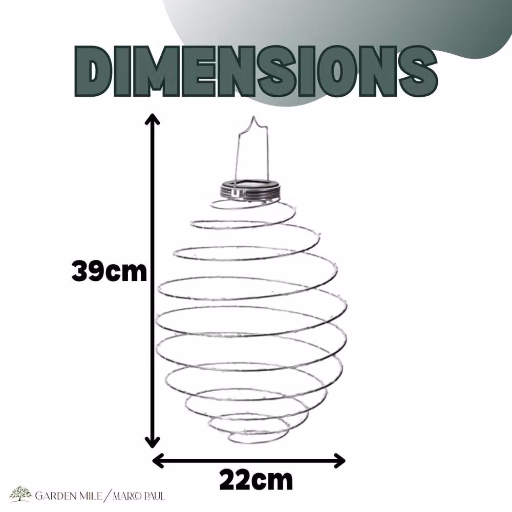 Marco Paul Solar Powered Warm White LED Copper Spiral Hanging Garden Lights – 2