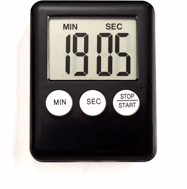 mysmartbuy Large Display Digital Kitchen Timer with Magnetic Backing and 3 Buttons, Black, W: 7.5 cm, D: 5.8 cm, H: 1.5 cm – 1