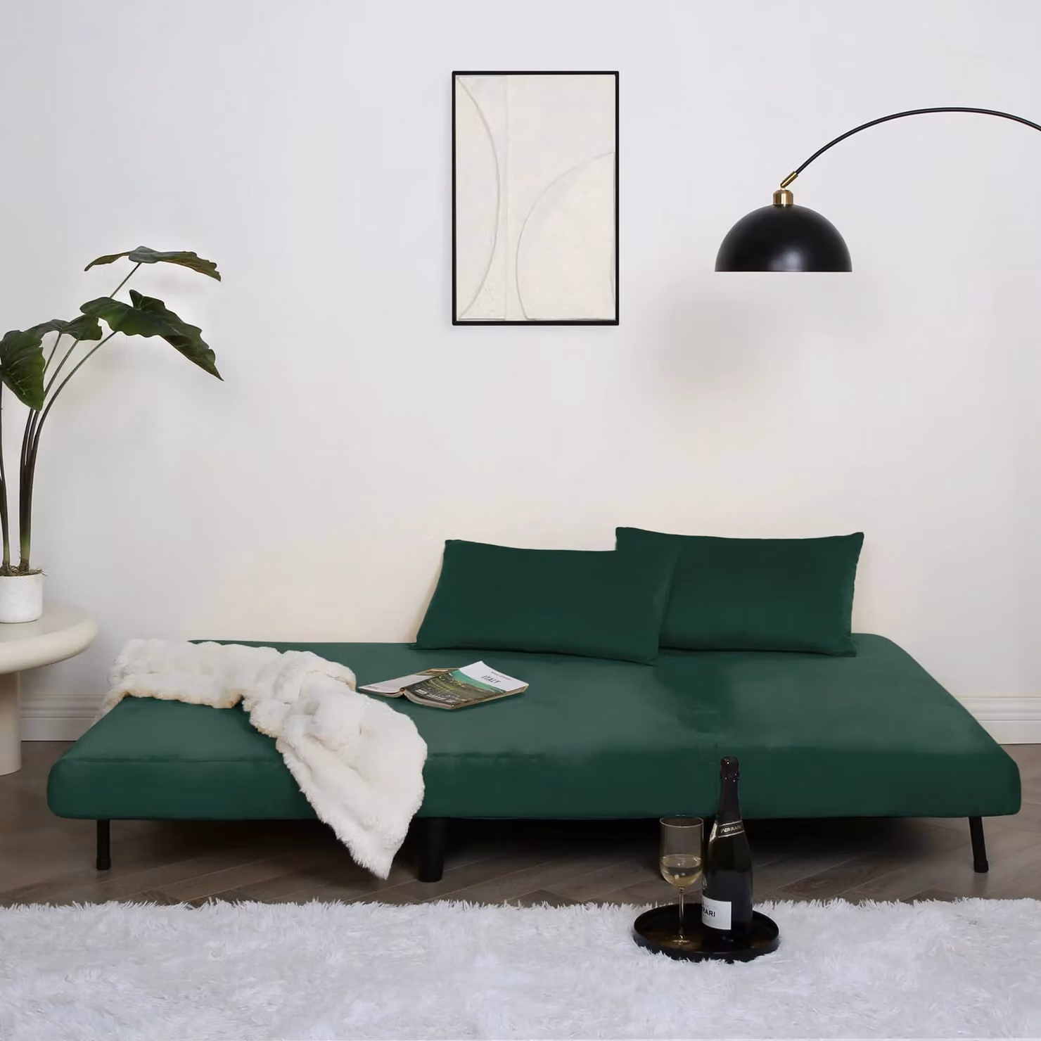 Home Garden Direct Aurora Small Double 2 Seater Velvet Sofa Bed in Green – 2