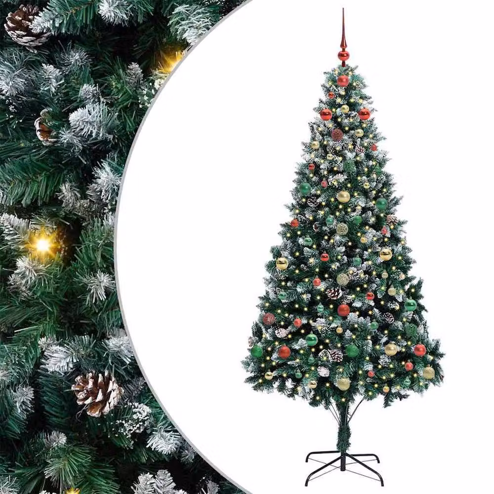 Berkfield Home Artificial Christmas Tree with 300 LEDs and Stand, Green, Height: 240 cm – 2