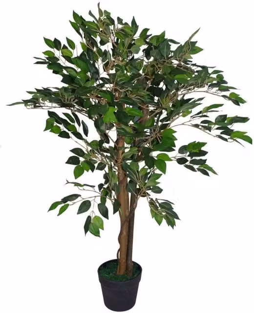 Leaf Design Realistic Artificial Ficus Tree in Green, Height: 90 cm – 1