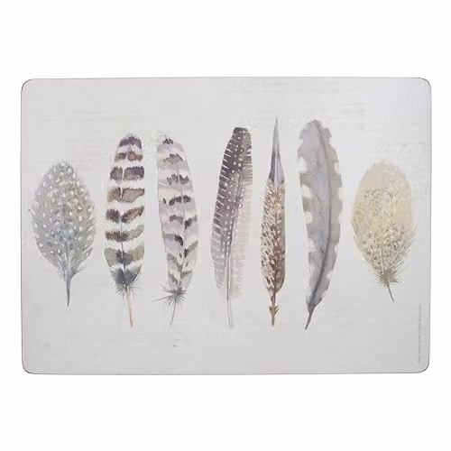 Creative Tops Set of 4 Rectangular Cork-Backed Placemats with Multicolour Graphic Design, W: 40 cm, D: 29 cm