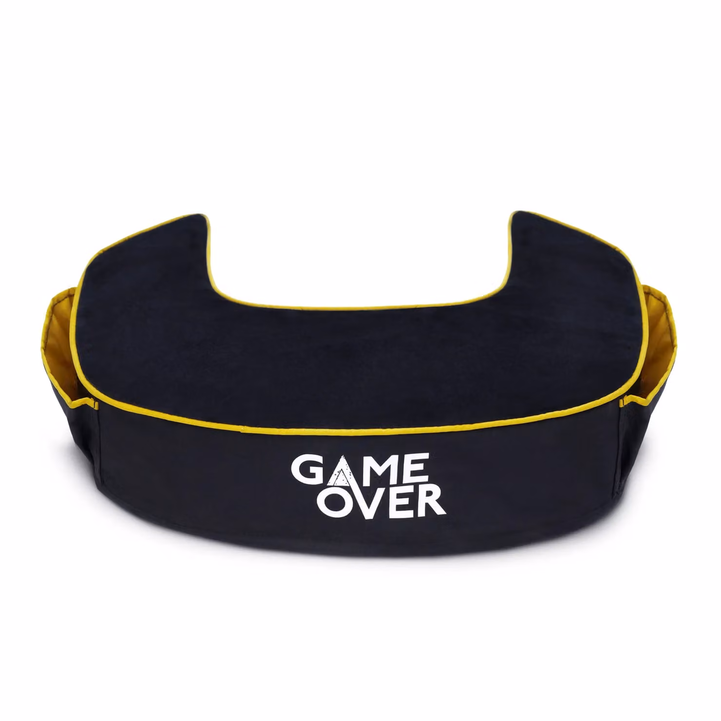 Game Over Store Ergonomic U-Shaped Gaming Support Lap Cushion in Black Polyester Velour
