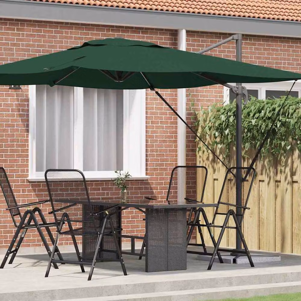 Berkfield Home Roma Green Cantilever Parasol with Aluminium Frame and Polyester Canopy, W/D/H: 286 x 285 x 265 cm – 2