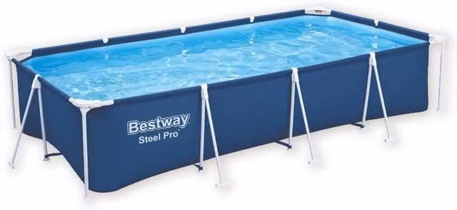 Bestway Steel Pro Rectangular Above Ground Pool Set in Blue