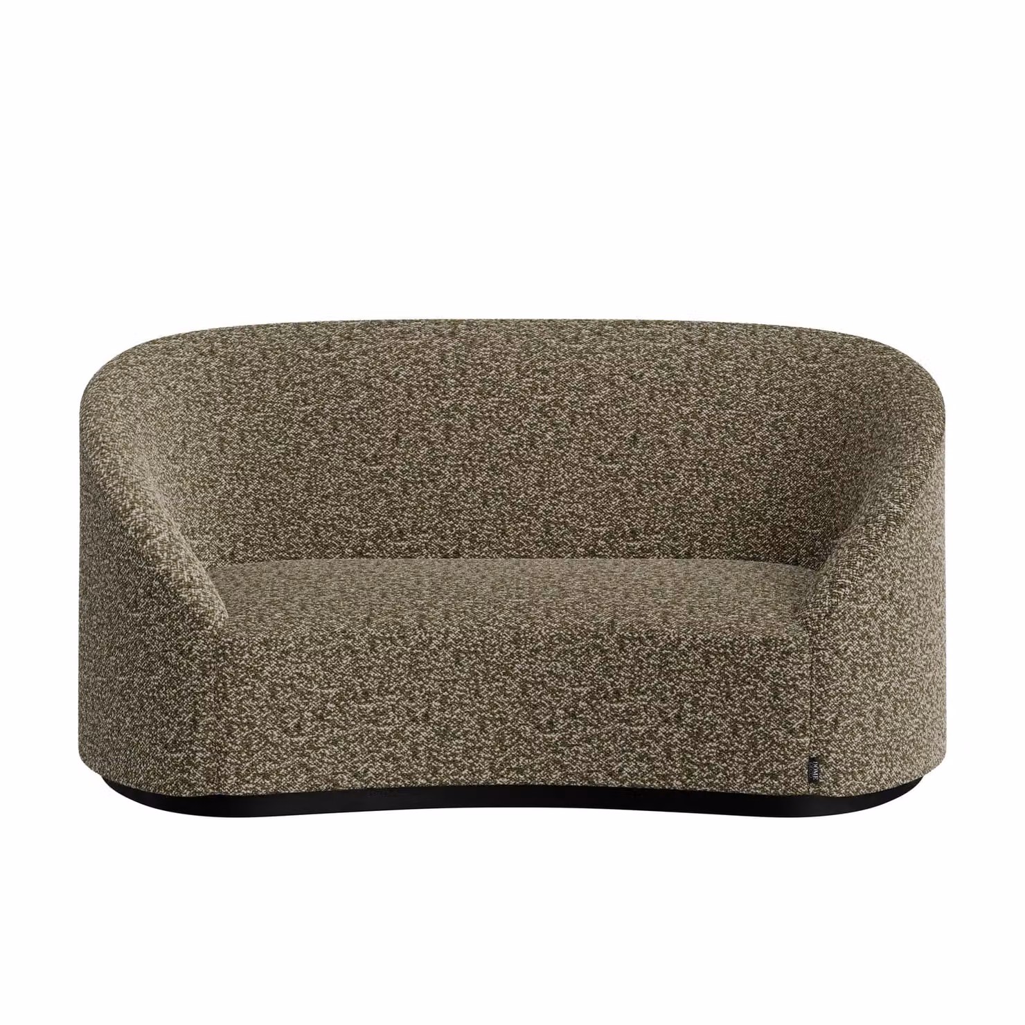 Dome Deco CURVE Sofa in Brown Velvet with Matching Ottoman and Solid Beech Wood Frame, W/D/H: 180 x 90 x 100 cm