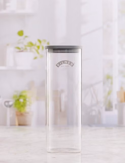 Kilner Set of 2 Transparent Glass Vacuum Storage Jars, 2 l
