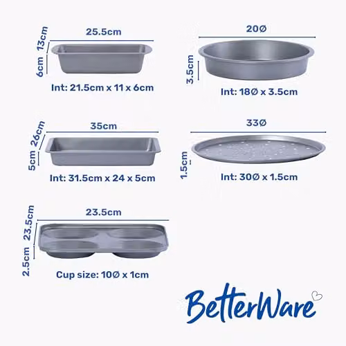 Betterware Essentials 12 Piece Non-Stick Baking Set in Silver – 6