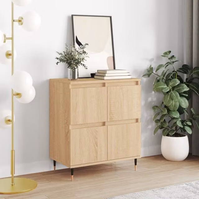 Berkfield Home Sonoma Oak Sideboard in Brown, W/D/H: 60 x 35 x 70 cm