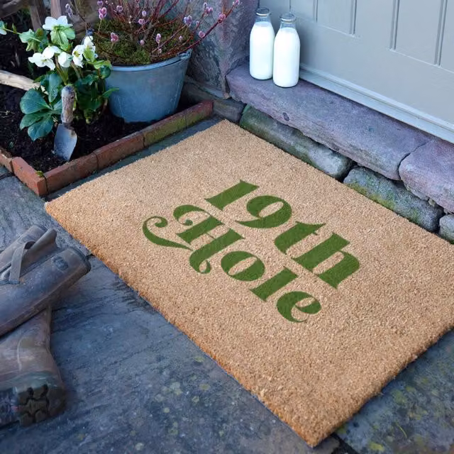 Artsy Mats 19th Hole Non-Slip Coir Doormat, Brown, W: 90 cm, D: 60 cm