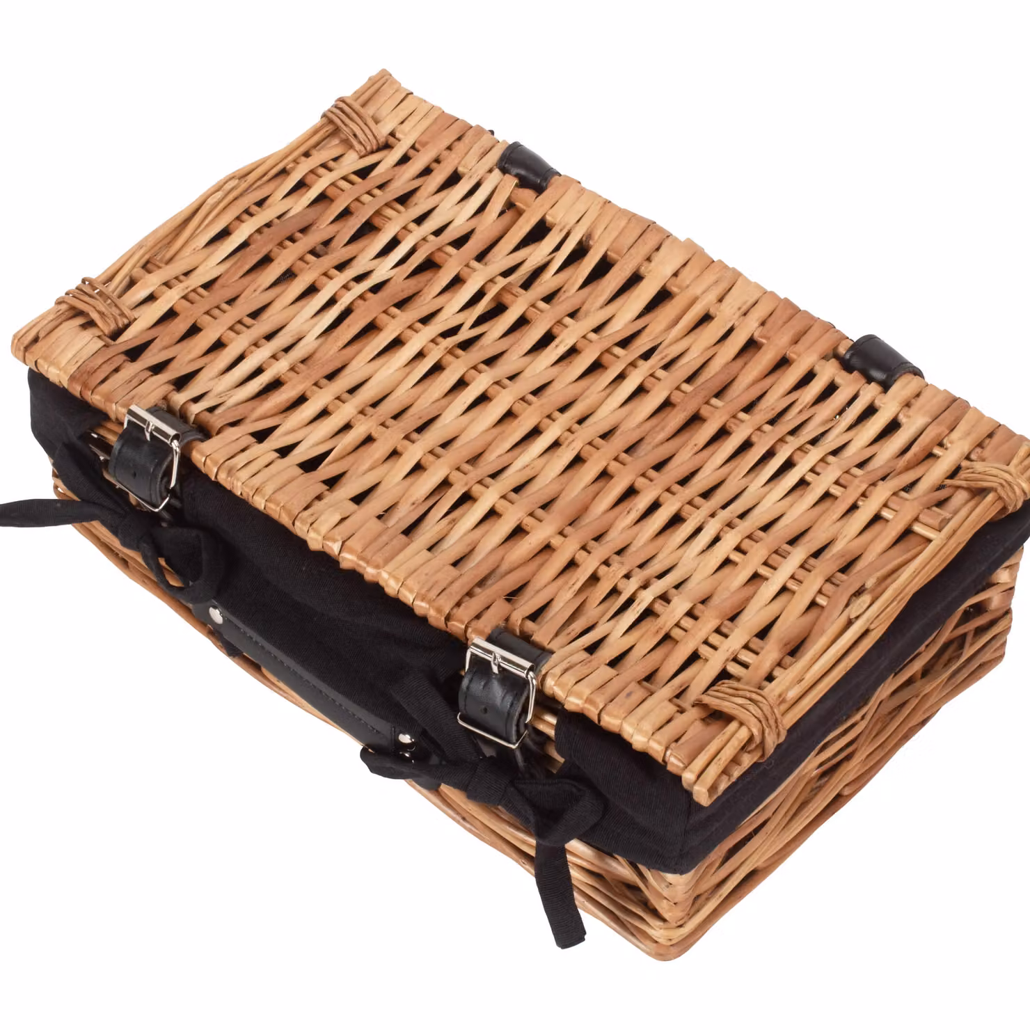 Red Hamper Small Wicker Basket with Black Cotton Lining – 3