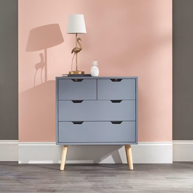 GFW Nyborg 4 Drawer Chest in Dark Grey