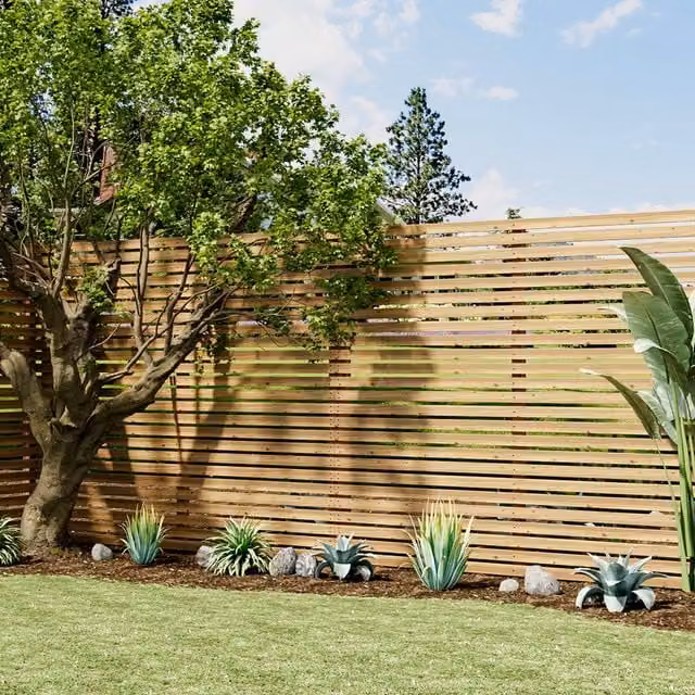 Livingandhome Single Wood Fence Gate Panel in Brown or Yellow, W: 150 cm, H: 180 cm