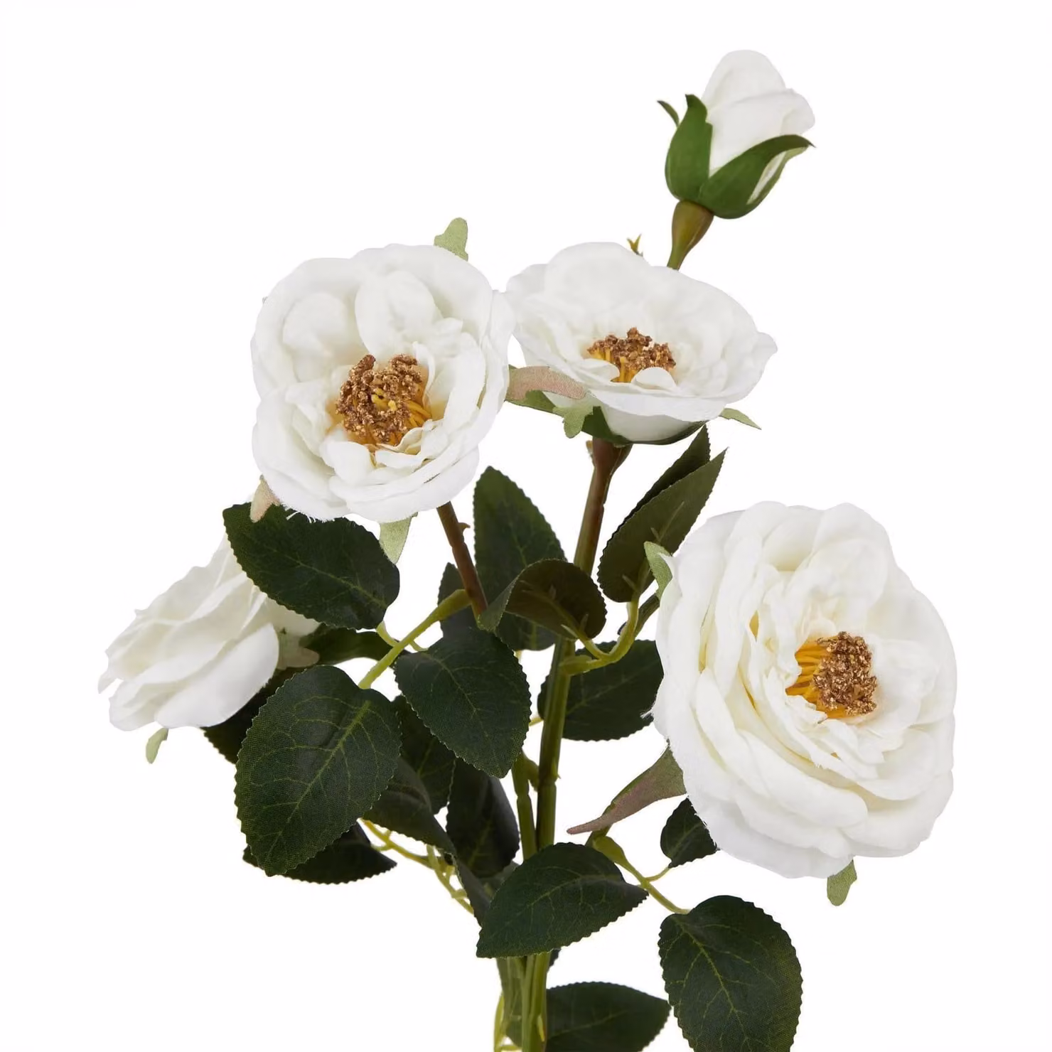 Hill Interiors Natural Garden Collection White Artificial Hedge Rose Flower – 2