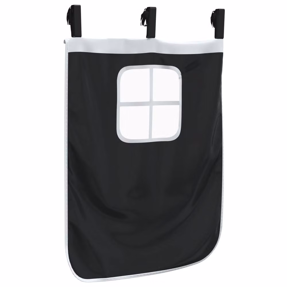 Berkfield Home Opaque Polyester Loft Bed Curtains in White and Black – 7