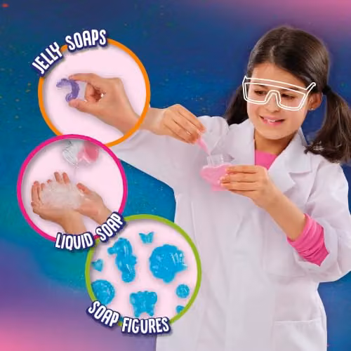 SES Creative 25142 Soap Studio Lab DIY Soap Making Kit with Pink, Blue and Transparent Colours – 2