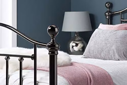 Birlea Victoria Metal Bed Frame in Black, Double, W/D/H: 140 x 200 x 135 cm – 3