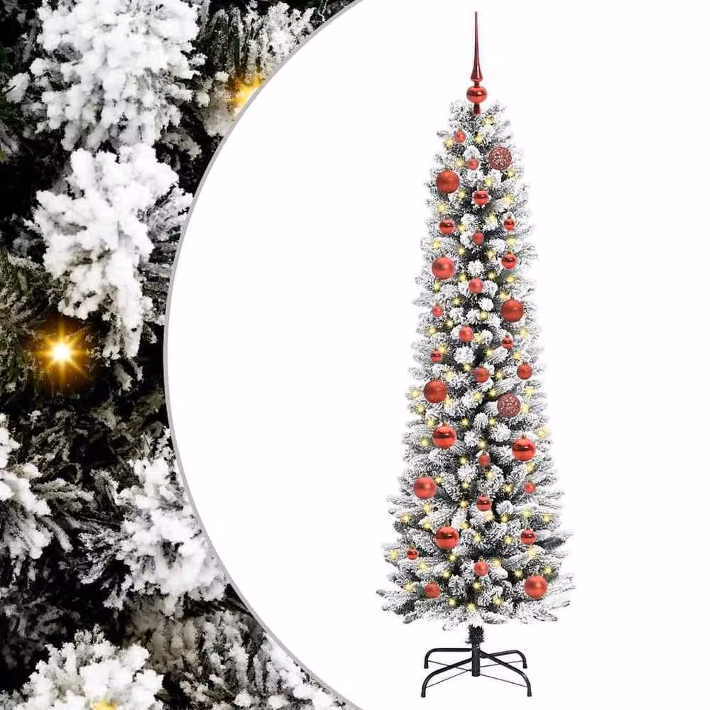 Berkfield Home Artificial Christmas Tree with 150 LEDs in Green, White and Black, Height: 150 cm – 2