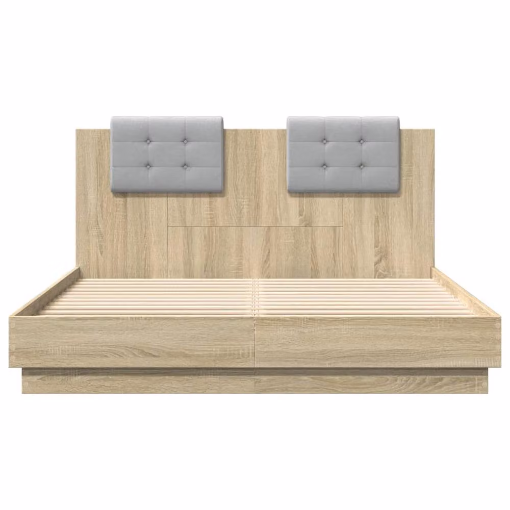 Berkfield Home Small Double Bed Frame in Sonoma Oak, Light Brown, W/D/H: 120 x 200 cm – 3