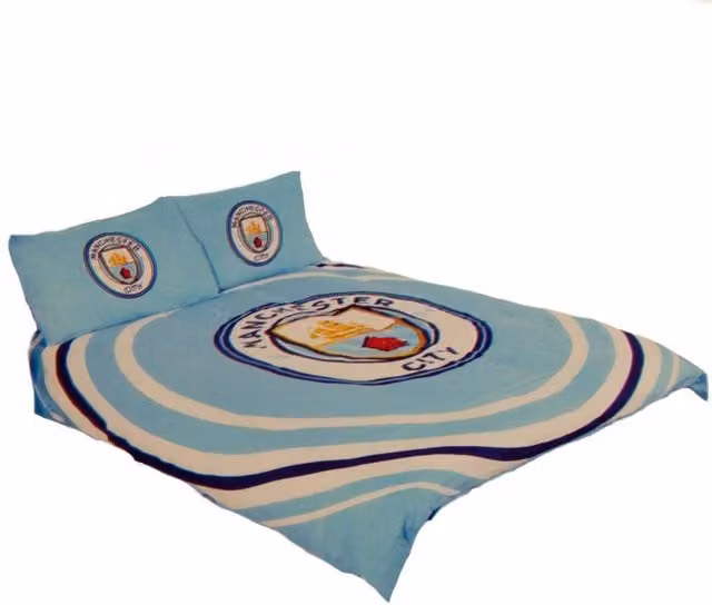 Manchester City FC Pulse Reversible Double Duvet Set and Pillowcase in Blue, W/D/H: 200 x 200 cm