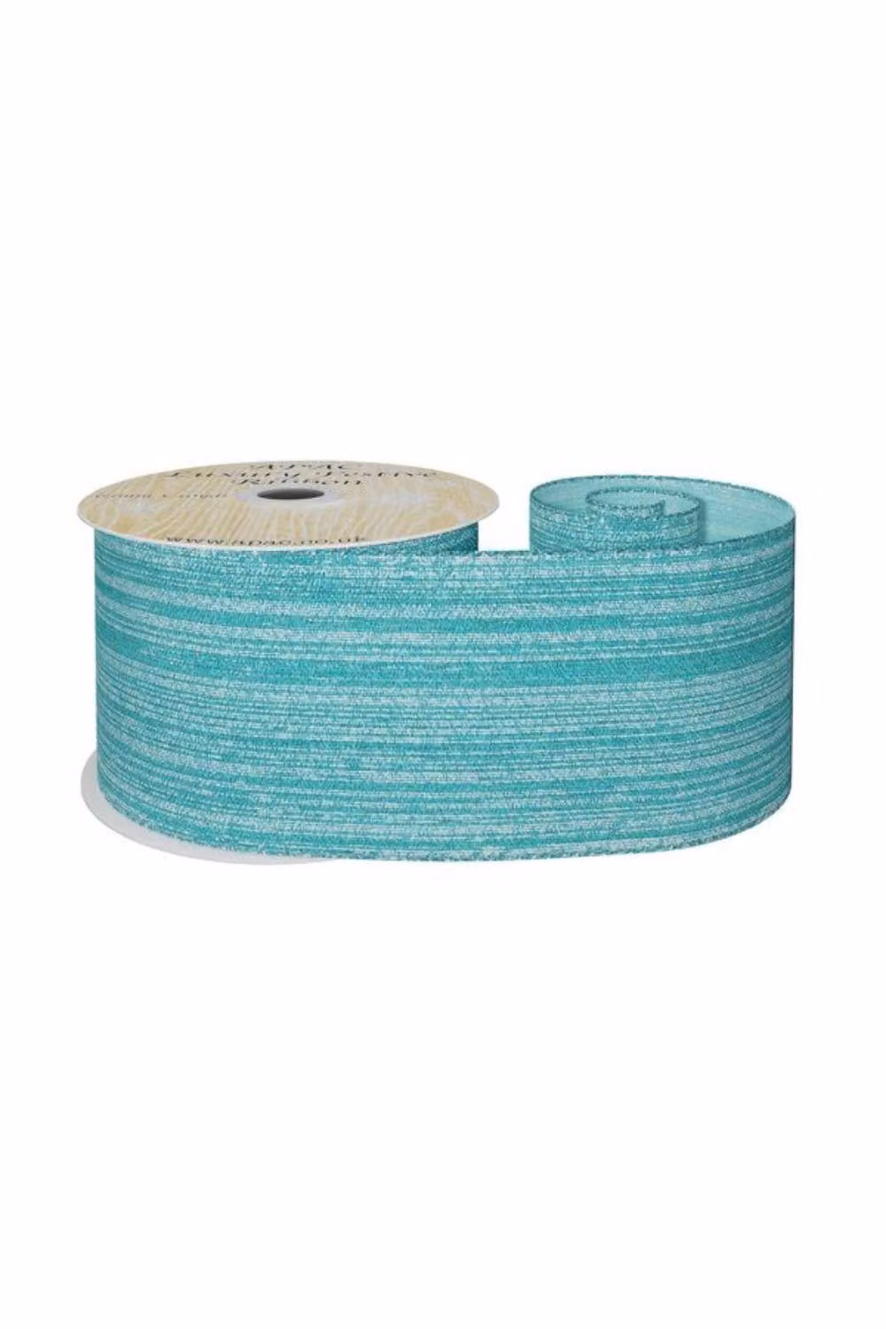 KDMD Turquoise Shimmer Thread Ribbon in Teal, Width: 6.3 cm, Length: 9.14 m – 2