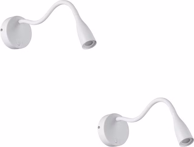 Loops 2 Pack White LED Wall Light Modern Touch Control Reading Lamp – 1