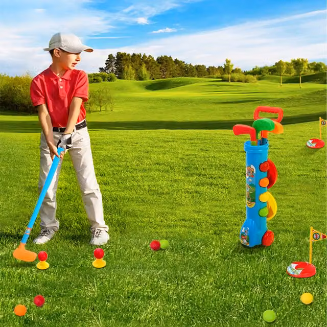 Komore Children's Golf Club Toy Set with Golf Cart, Multicolour