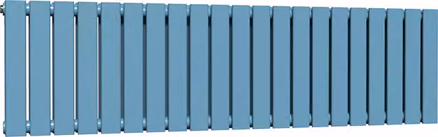 Lux Heat Double Flat Horizontal Steel Radiator in Blue, W/H: 1470 x 400 mm