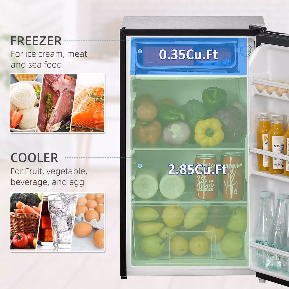 STILVORA Under Counter Fridge Freezer with Chiller Box, 91L, Black – 5