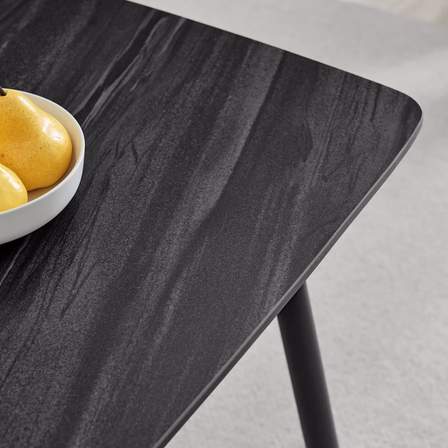 FurnitureboxUK Asti Grey Marble Ceramic Top Rectangular Dining Table and 4 Black Asti Chairs Set – 2