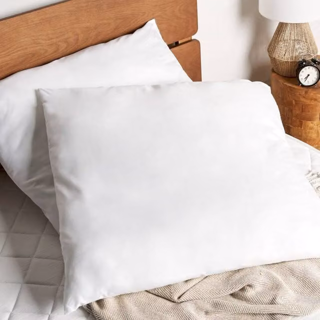 Wyld Haus Two Pack White Microfibre Pillows, Hypoallergenic and Breathable, W/D/H: 80 x 80 cm